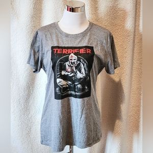 Terrifier Hush Little Baby Women's Tshirt Gray, size L/XL NWOT